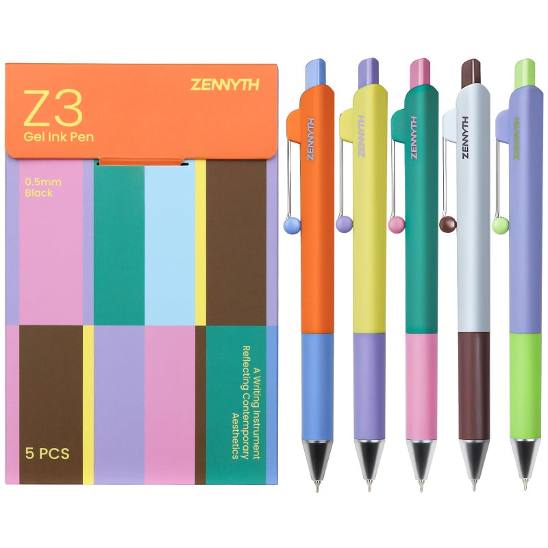 Ddaowanx Gel Pens,5Pcs Fine Point Smooth Writing Pens,0.5mm Black Ink for Journaling,Writing,Note Taking,Office School Supplies,Aesthetic Desk Accessories for Women - Image 1