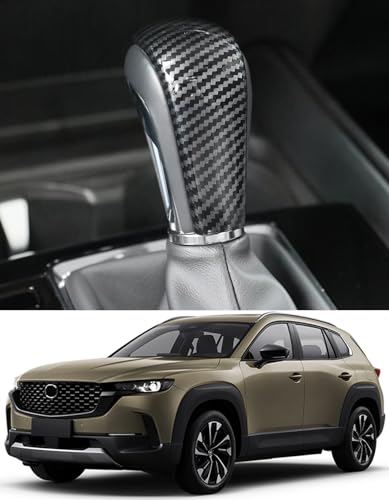 Birbenben for Mazda CX50 and CX50 Hybrid Accessories 2025 2024 2023 Gear Shift Knob Cover Trim Protector Cap Carbon Fiber Pattern Interior Sport Style Trim Cover for Mazda CX50 CX 50 - Image 1