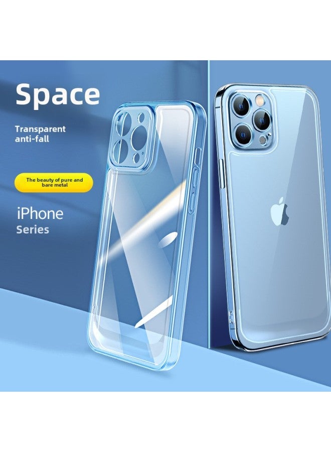 Apple 16 Mobile Phone Case Iphone15 Transparent Soft Case 14 Four Corner Drop-resistant Ultra-thin 13pro12 Drop-resistant Protective Case-Color:Space Shell Transparent-Applicable Model:iphone12 Mini 5.4