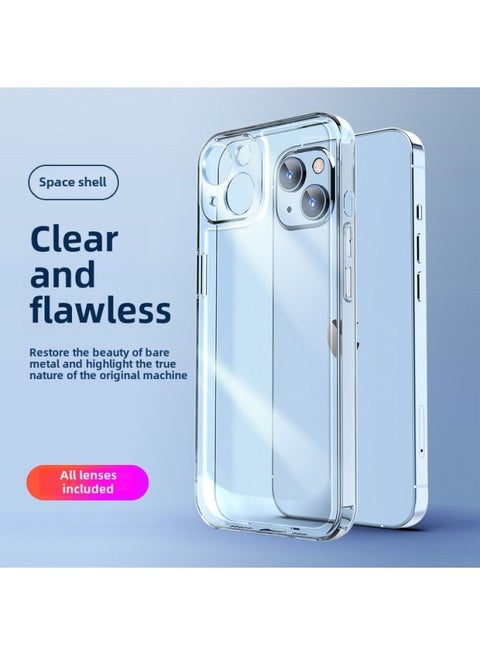 Apple 16 Mobile Phone Case Iphone15 Transparent Soft Case 14 Four Corner Drop-resistant Ultra-thin 13pro12 Drop-resistant Protective Case-Color:Space Shell Transparent-Applicable Model:iphone12 Mini 5.4
