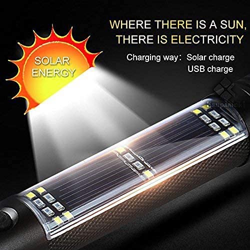 Krupanidhi Krupanidhi Torch with Sink Filter Aluminium 7 Mode Solar with USB LED Rechargeable Torch Light with Power Bank Long Distance Black 1 Piece  - Image 2