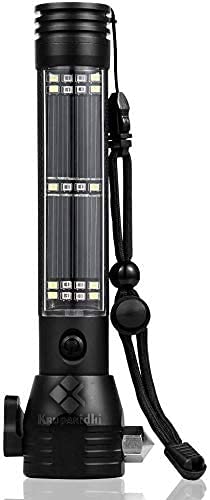 Krupanidhi Krupanidhi Torch with Sink Filter Aluminium 7 Mode Solar with USB LED Rechargeable Torch Light with Power Bank Long Distance Black 1 Piece  - Image 1