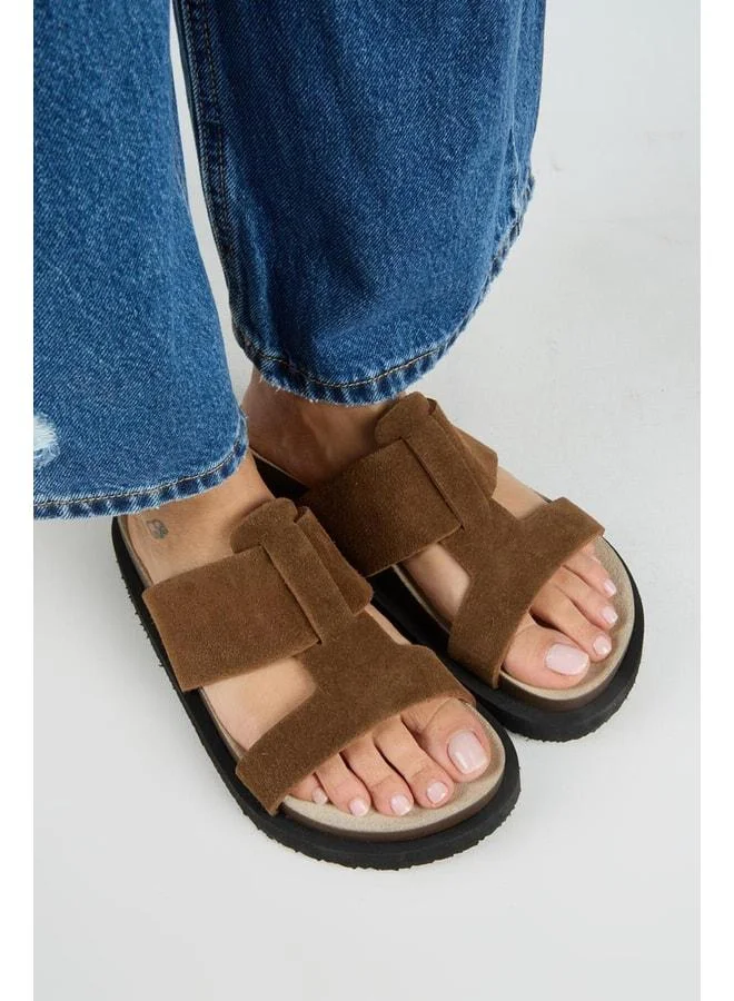 Manijero  Sabrina Women's Genuine Leather Double-Band Taba Slippers. for Women | Best Price UAE