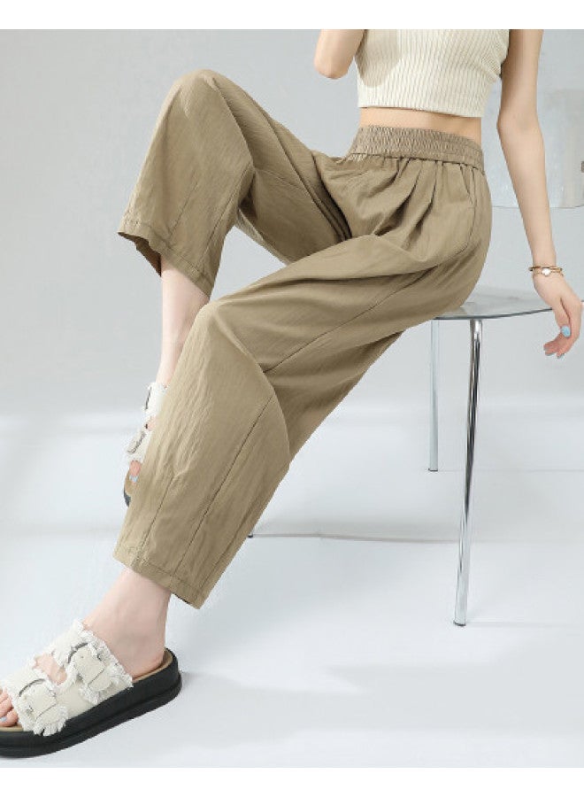 Hstyle بنطلون نسائي كاجوال قصير بحزام مرن بلون موحد متعدد الاستخدامات - Image 1