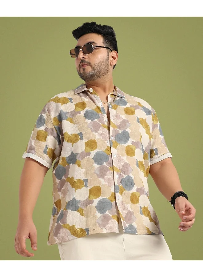 انستافاب بلس قميص بطبعة تجريدية متعدد الألوان للرجال