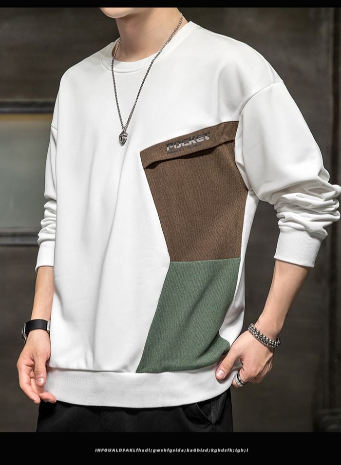 NIBEMINENT Men's long sleeve T-shirt spring and autumn round neck Hoodie new fashion bottoming shirt - Image 3