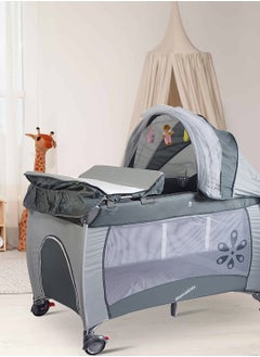 Mamakids Multifunctional Baby Crib, Portable Foldable Baby Newborn Travel Bed, Baby Cot Bassinet With Toys And Changing Diaper Table  - Image 5