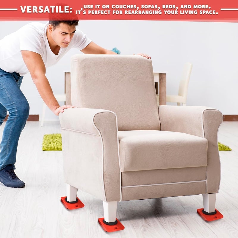 Decor Hub Housmart Furniture Lifter Moving Tool Set 5 Pcs Heavy Duty Roller Wheels for Large Appliances Furniture Move Fridge Sofa Bed More Weight Lifter  - Image 2