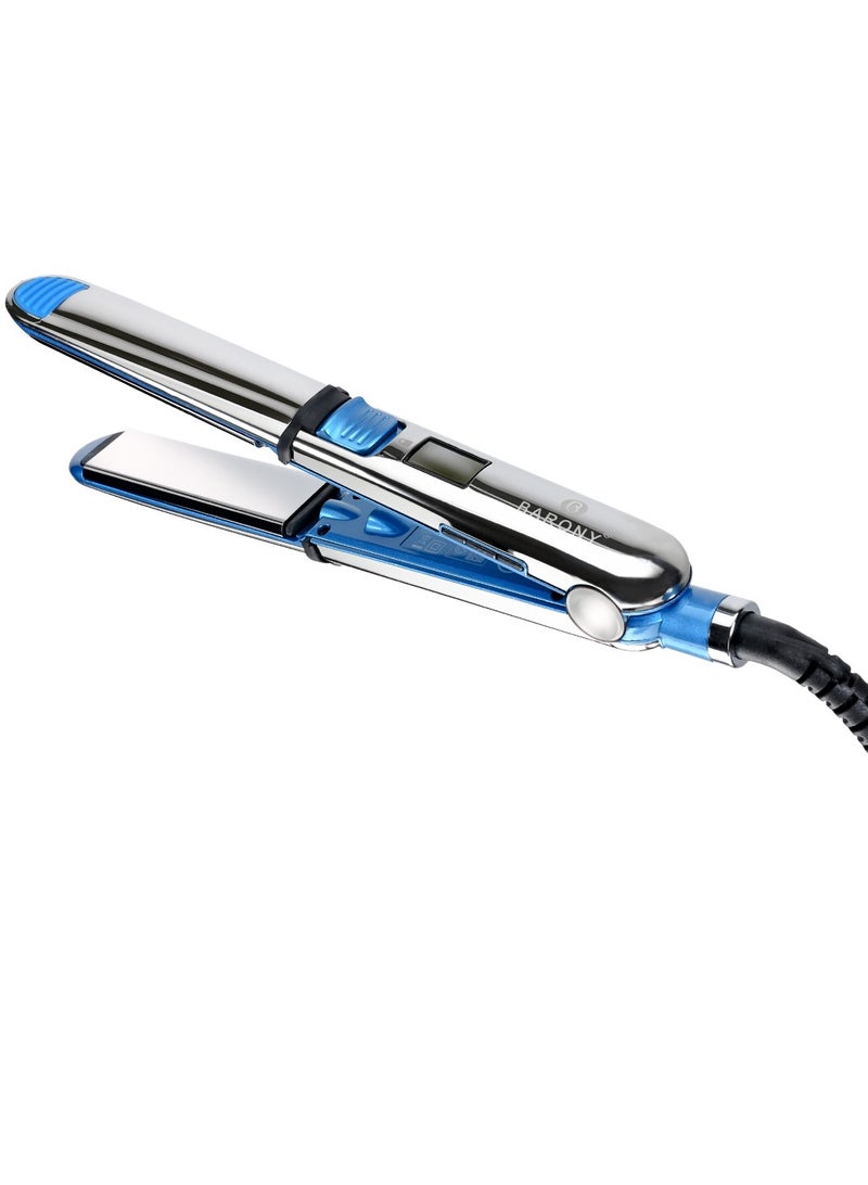 BARONY Professional Hair Straightener Blue/Silver 39cm - Image 1
