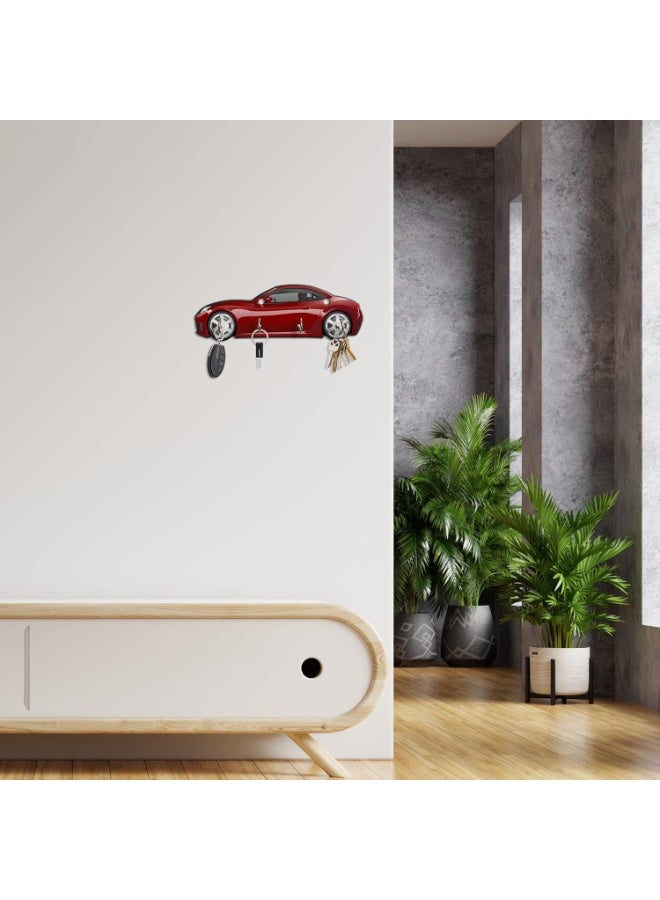 Artvibes Unique Stylish Wooden Key Holder for Wall Decor with Stylish Stainless Steel 5 Hooks Beautiful Key Organizer for Home Decoration(KH_804N) - Image 4