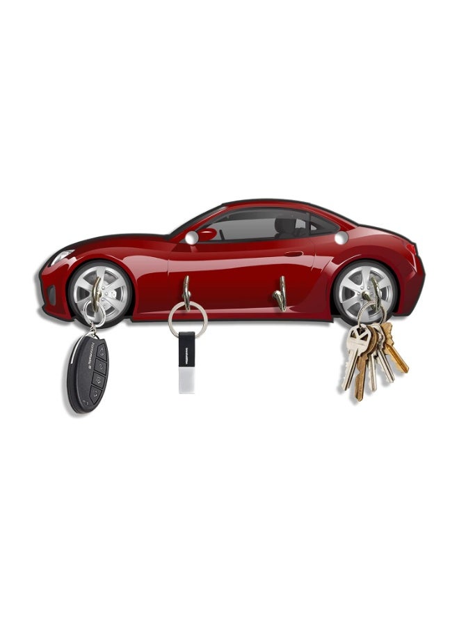 Artvibes Unique Stylish Wooden Key Holder for Wall Decor with Stylish Stainless Steel 5 Hooks Beautiful Key Organizer for Home Decoration(KH_804N) - Image 1