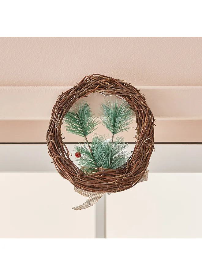 Home Box Blovec Christmas Woody Wreath 20 x 20 x 3 cm