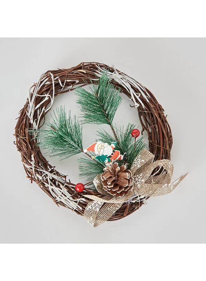 Home Box Blovec Christmas Woody Wreath 20 x 20 x 3 cm