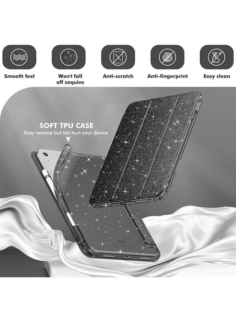 ثيودور جراب لجهاز iPad (A16) الجيل الحادي عشر (2025) مقاس 11 بوصة / الجيل العاشر (2022) - غطاء لامع مقاوم للصدمات مع ظهر شفاف لامع - أسود لامع - Image 3