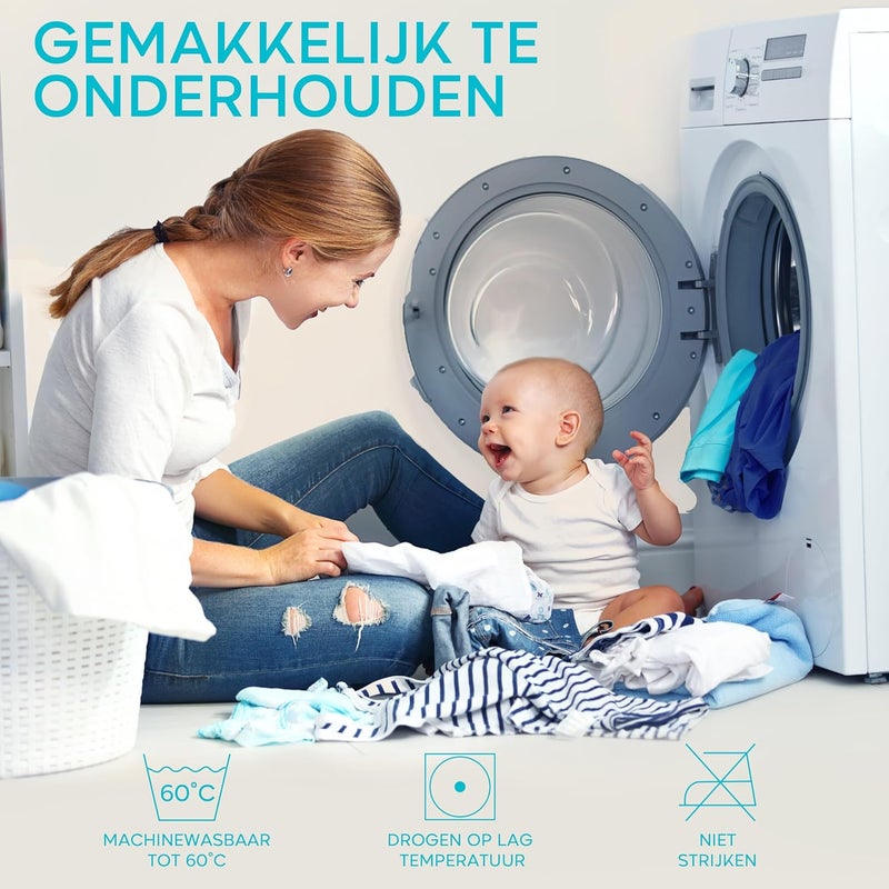 TWINZEN واقي المرتبة ، 80 × 160 سم، مقاوم للماء، معتمد من Oeko-Tex من - واقي المرتبة 80 × 160 سم، مصنوع من القطن القابل للتنفس مع 4 أشرطة مطاطية زاوية - Image 5