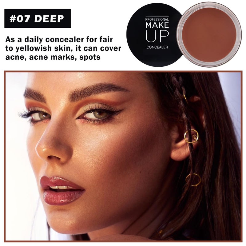 QIUFSSE Under Eye Concealer for Dark Circles Color Corrector Pro Full Coverage Concealer de oieras Long-lasting Cover up Makeup - 07 DEEP - Image 2