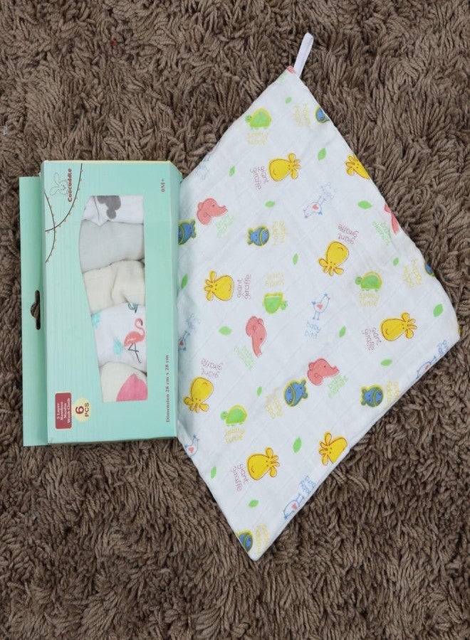 Coocuddle Bamboo Muslin Washcloths for Baby - 5 Layer Ultra Soft Reusable, Multi-Purpose Use, Set of 6 - Newborn Bath & Wipe Cloths, Muslin Organic Cotton - Image 3
