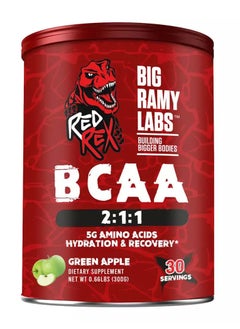 BIG RAMY LABS Red Rex BCAA 2:1:1 300g Green Apple Flavor 30 Serving  - Image 1
