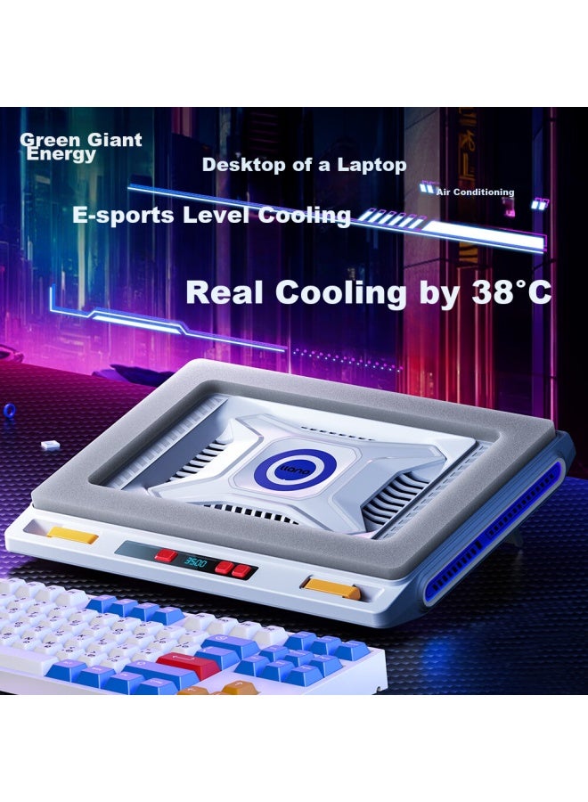 Llano V10 Laptop Cooling Pad, Gaming Computer Stand Base, Compatible With Lenovo, Dell, Alienware, Lenovo Legion Y7000p, Xiaoxin Pro16, Rog, Water-cooled, Gray And White - Image 1