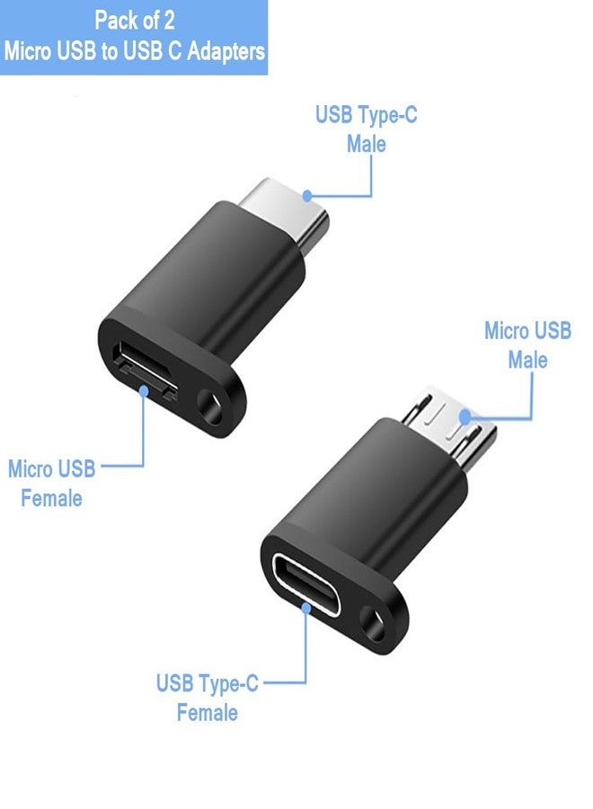 Herfair USB C to Micro USB Adapter (2-Pack) Type C Female to Micro USB Male Convert Connector with Keychain Compatible with Galaxy S7/S7 Edge, Nexus 5/6 and Micro USB Devices - Image 2