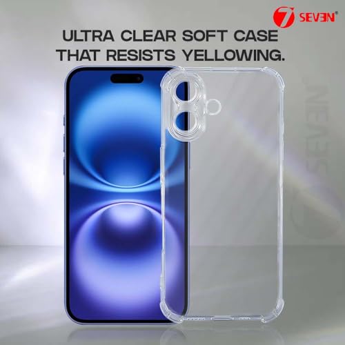 7-Seven 7SEVEN® Back Cover for iPhone 16 Plus Transparent Mobile Back Case Camera Edges Protection Shock Proof Design Crystal Clear Phone Case Silicon Soft TPU and Flexible Bumper Case for iPhone 16 Plus - Image 2