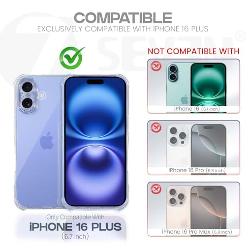 7-Seven 7SEVEN® Back Cover for iPhone 16 Plus Transparent Mobile Back Case Camera Edges Protection Shock Proof Design Crystal Clear Phone Case Silicon Soft TPU and Flexible Bumper Case for iPhone 16 Plus - Image 3