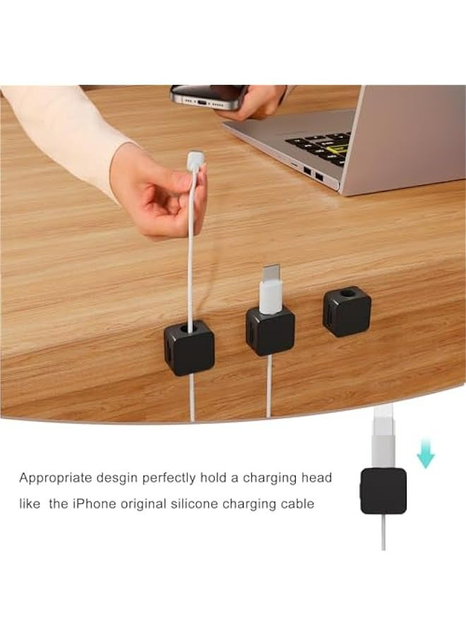 6-Pack Magnetic Cable Clips for Cord Organization and Management at Home, Office, Car, or Desk. Phone Cord Holder for Nightstand with Adhesive Wire Charging Organizer. Easy to Keep Cords Tidy and Se - Image 3