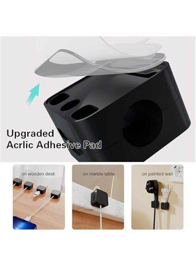6-Pack Magnetic Cable Clips for Cord Organization and Management at Home, Office, Car, or Desk. Phone Cord Holder for Nightstand with Adhesive Wire Charging Organizer. Easy to Keep Cords Tidy and Se - Image 4