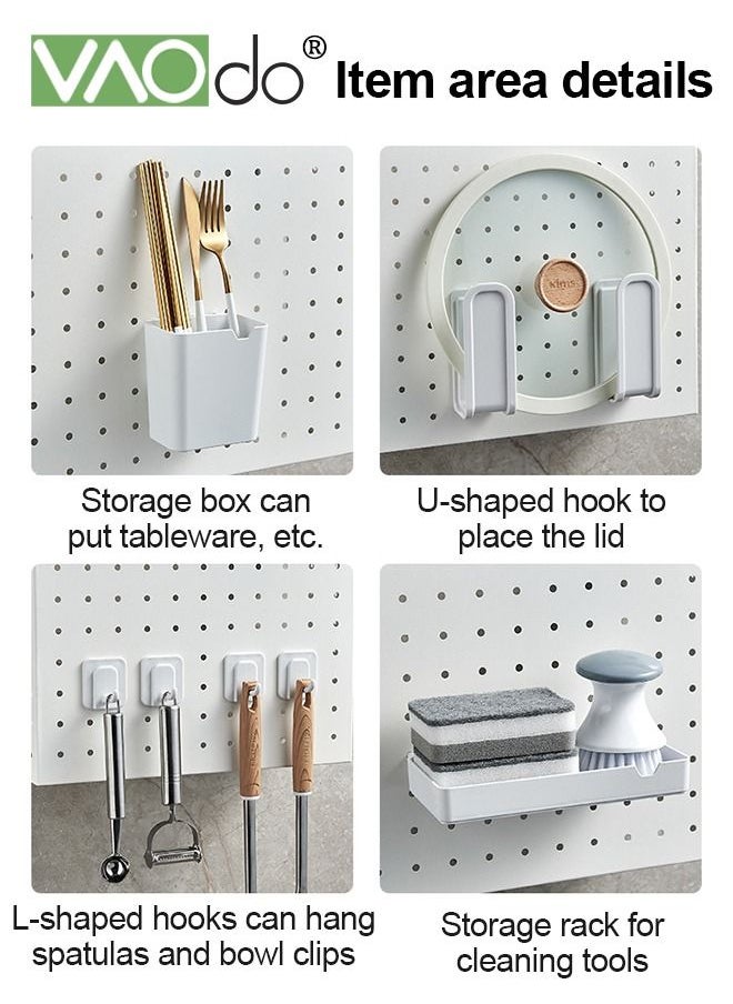 VAOdo 9PCS Pegboard Hooks with Pegboard Cups Ring Style Pegboard Bins with Rings Pegboard Cup Holder Accessories for Organizing Storage Suitable for Storage Under the Water Heater  - Image 4