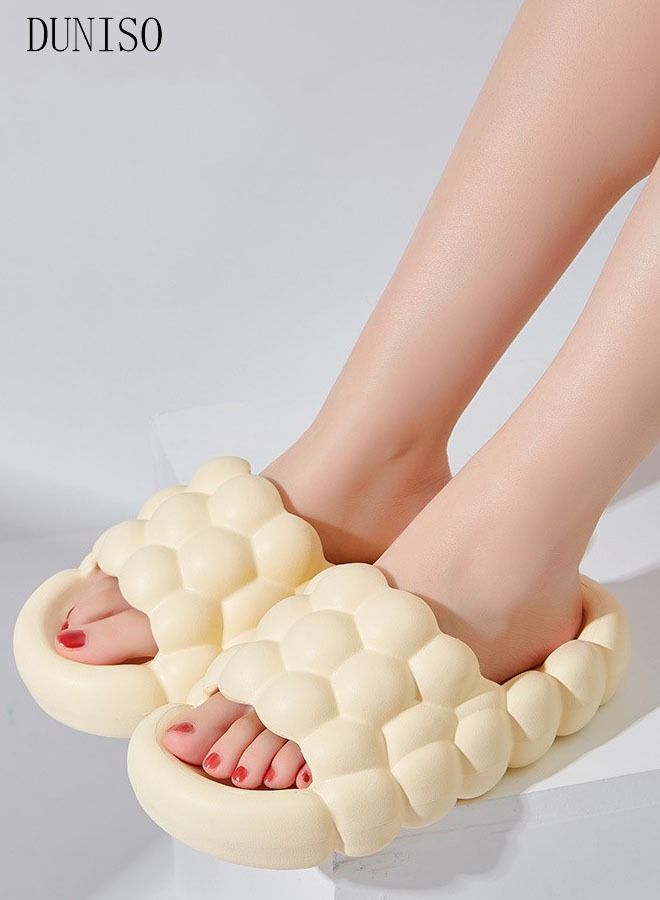 DUNISO Slippers for Women Quick Drying Slide Sandal with Thick Sole Non-Slip Soft Shower Slippers Open Toe Spa Bath Pool Gym House Sandals for Indoor & Outdoor - Image 1