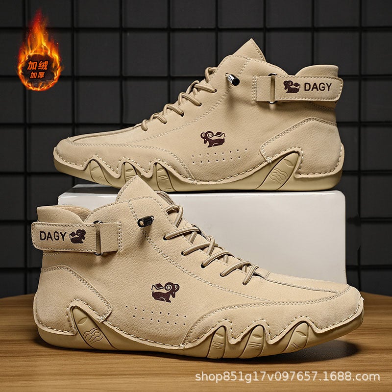 Didi Ram Popular Men'S Shoes High-Top Cotton Shoes Men'S Casual Shoes Winter Velvet Thickeneded Shoes Boots Men'S Style - Image 1