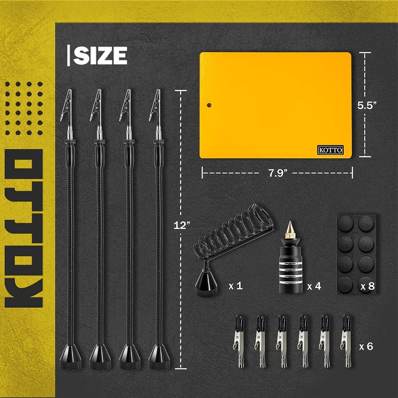 KOTTO Helping Hands Soldering, Third Hand Soldering Tools PCB Holder Four Arms Helping Hands Crafts Jewelry Hobby Workshop Helping Station Non-slip Steel Weighted Base - Image 4