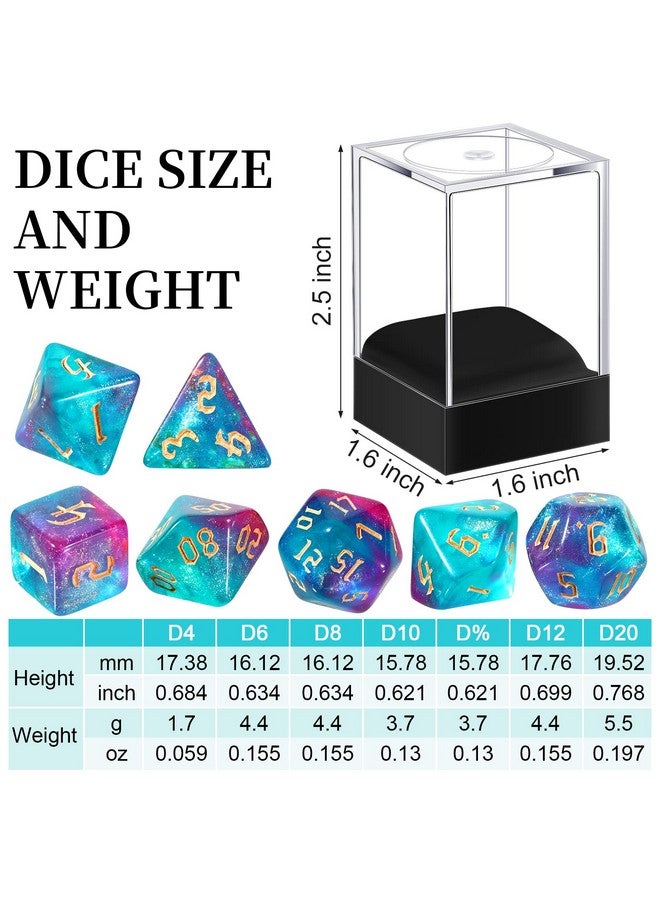 Junkin D20 Dice Set Dice Resin Translucent Colors Polyhedral Dice With Dice Box And Organza Bag Giant D4 D6 D8 D10 D12 D20 Dice Set For Role Play Games And Table Games - Image 3
