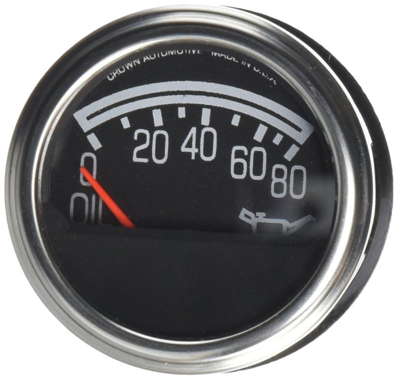 Crown Automotive J5750279 Oil Pressure Gauge Black Silver