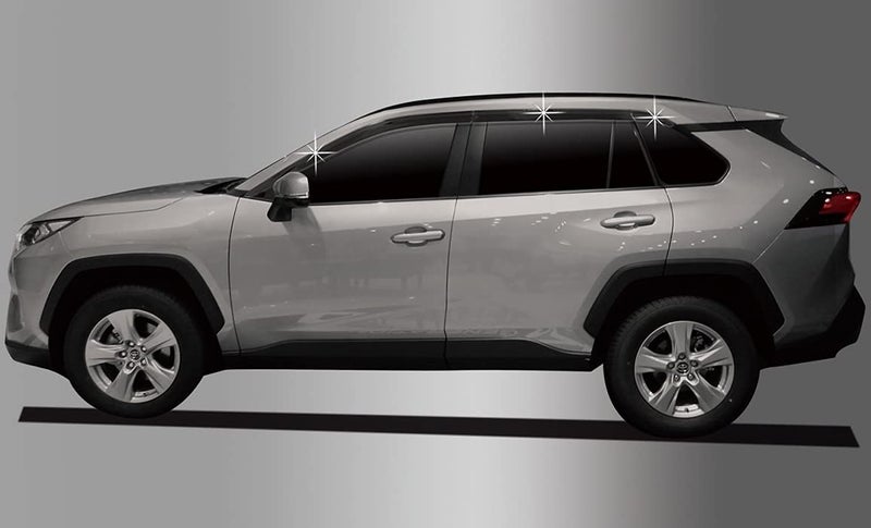 AUTO CLOVER AUTOCLOVER Tape-On Rain Guards Window Visors 6 Pcs Set for Toyota Rav4 2019 2020 2021 2022 2023 2024 2025 / Window Deflectors, Out-Channel Vent Shades (Smoked) - Image 4