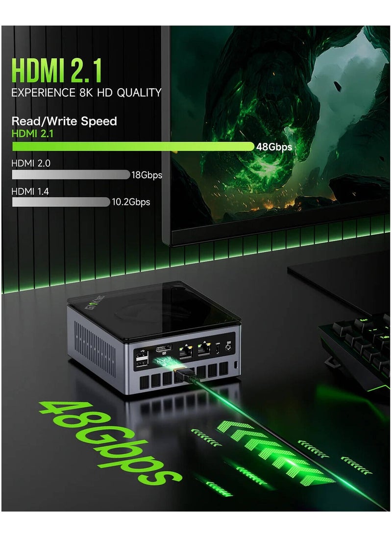 GMKtec - Desktop Ultracompact Mini PC Gaming, NucBox M7 Pro AMD Ryzen 9 PRO 6950H, 32GB DDR5 RAM, 1TB SSD, Dual LAN 2.5G, WiFi 6E, USB-C 4.0, BT 5.2, DP, HDMI, Dual Fan, Windows 11 Pro - Image 1
