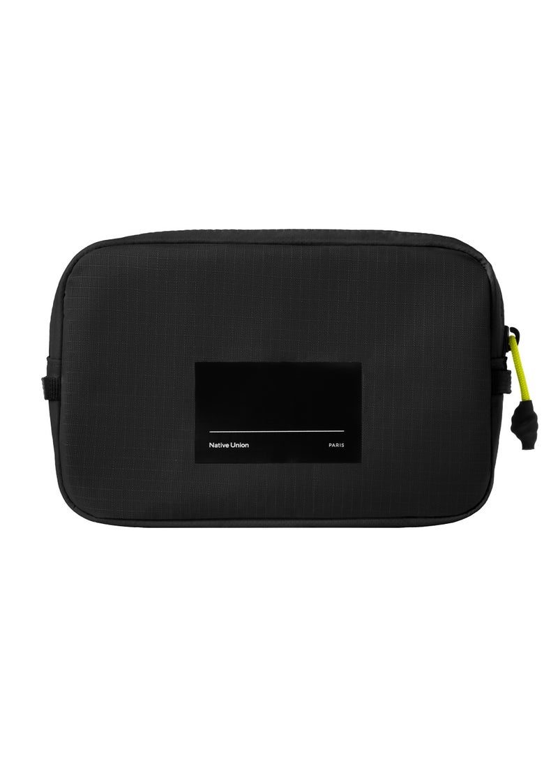 Native Union Active Organizer – Ultralight Tech & EDC Pouch, Water-Resistant Recycled Ripstop Fabric, Quick-Access Pocket, Exterior Loops, Travel & Everyday Carry Organizer - Black - Image 3