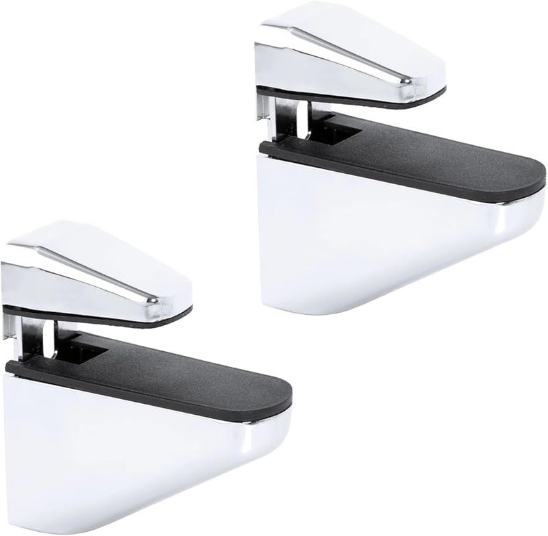 Silver Glass Clamp Bracket Adjustable Shelf Support For Floating Shelves 4pcs - Image 4