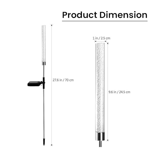 GIGAWATTS GW-908 Solar Outdoor Garden LED Light BIS Approved Bubble Stake Acrylic Tube-Light with 2V Panel & 600 mAh Battery IP65 Waterproof Lawn Decor Lamp for Pathway Patio Yard (Pack of 1, RGB) - Image 2