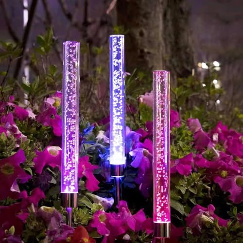 GIGAWATTS GW-908 Solar Outdoor Garden LED Light BIS Approved Bubble Stake Acrylic Tube-Light with 2V Panel & 600 mAh Battery IP65 Waterproof Lawn Decor Lamp for Pathway Patio Yard (Pack of 1, RGB) - Image 4