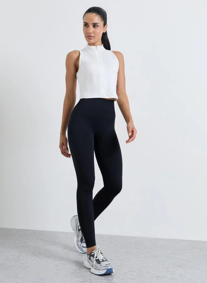 Styli Active Black Seamless Back Scrunch 7/8 Leggings
