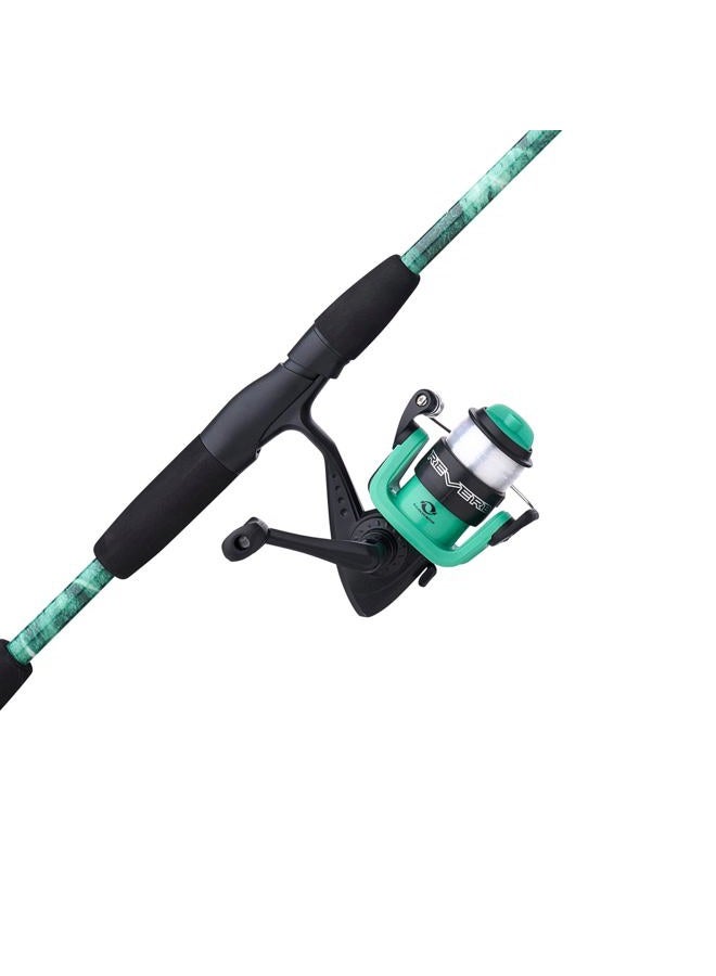 Shakespeare Reverb Spinning Reel and Fishing Rod Combo 5'6" 2-Piece Rod, Durable Tubular Glass Rod Blank Construction, EVA Handle - Image 1