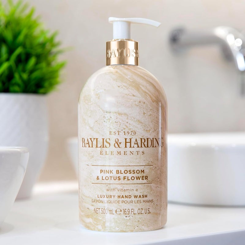 Baylis & Harding Elements Pink Blossom & Lotus Flower Hand Wash, 500 ml - Image 2