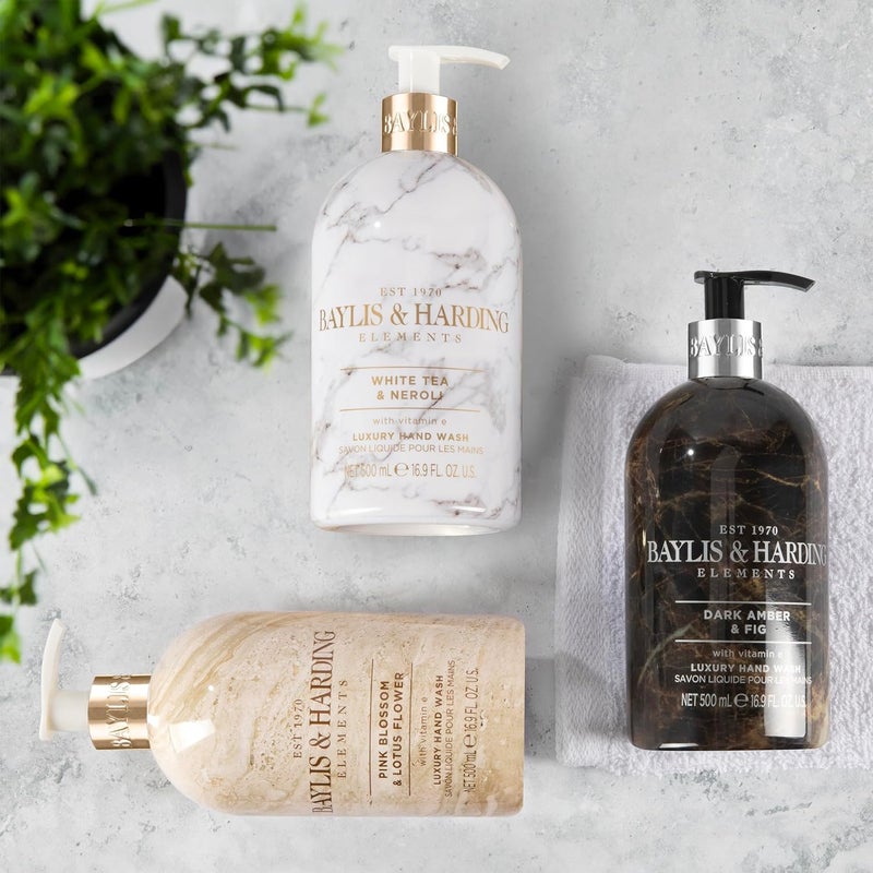 Baylis & Harding Elements Pink Blossom & Lotus Flower Hand Wash, 500 ml - Image 4