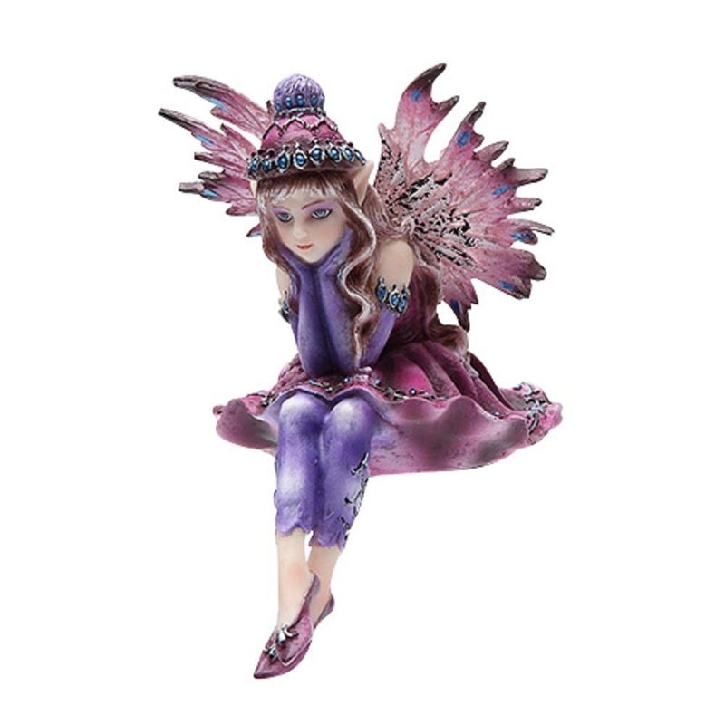 PTC 4 Inch Winter Wonderland Pink Fairy Sitters Statue Figurine 