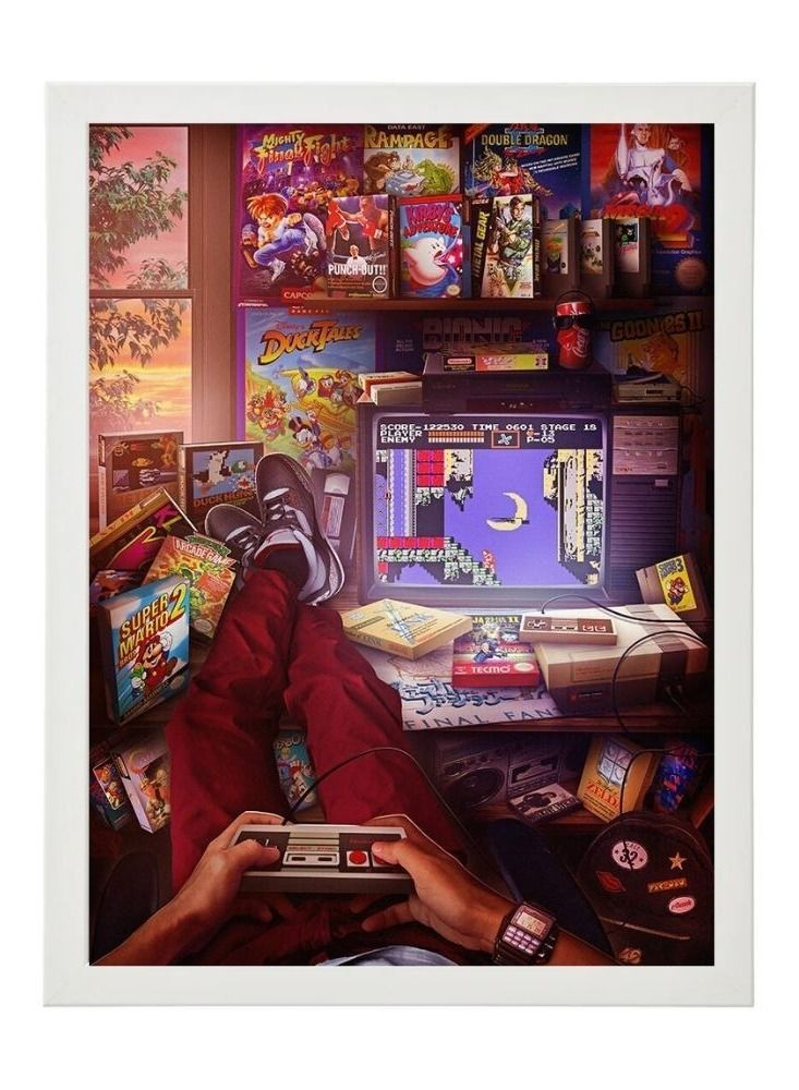 RKN Digital Wall Art Poster Frame Nintendo Retro 21X30 cm - Image 1