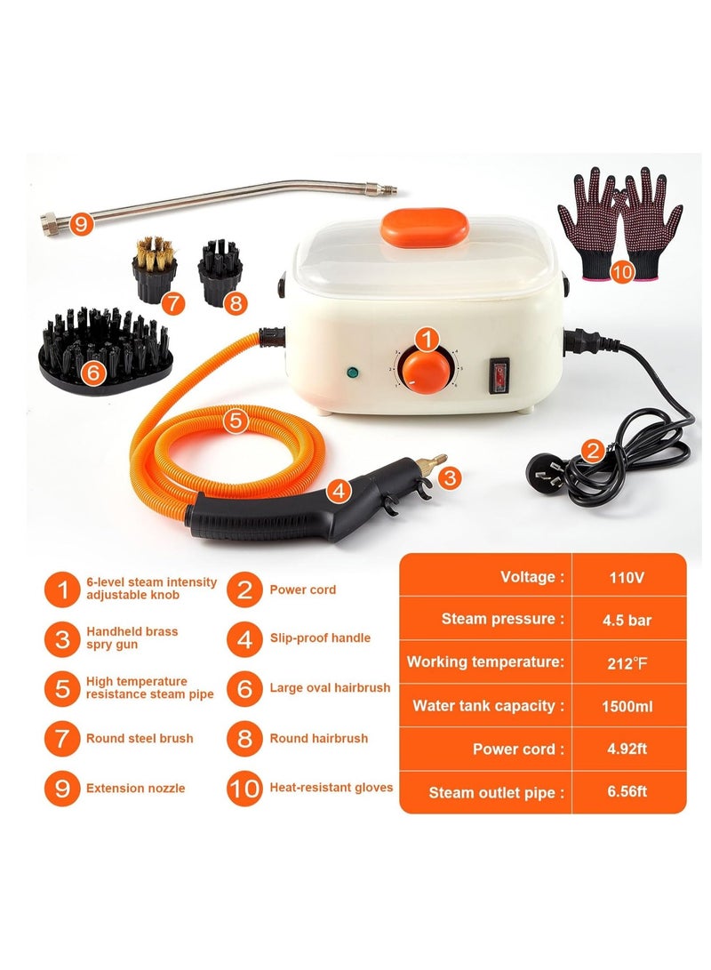 Excefore Handheld Steam Cleaner High Pressure Steam Cleaning Machine Multi-Purpose Household Appliances Steamer with 3 Brush Heads for Kitchen Bathroom  - Image 2