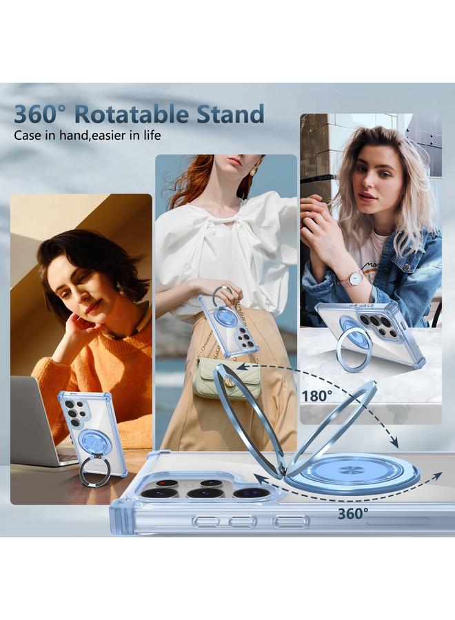 erorex Case For Samsung Galaxy S24 Ultra 5G Gold Shield CD Pattern MagSafe Magnetic Phone Case with Rotating Stand - Image 4