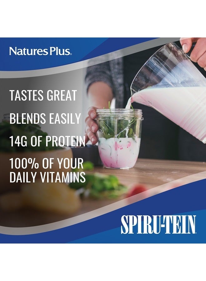 Natures Plus NaturesPlus SPIRU-TEIN Shake - Strawberry Banana - 1.12 lbs, Spirulina Protein Powder - Plant Based Meal Replacement, Vitamins & Minerals for Energy - Vegetarian, Gluten-Free - 15 Servings - Image 3