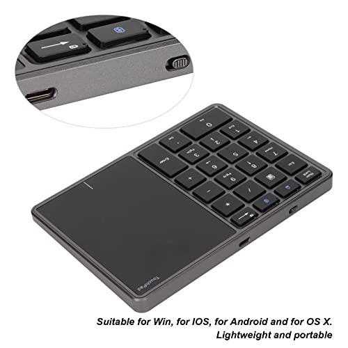 Sanpyl Numeric Keypad, 2 in 1 22 Keys 2.4G Touchpad Bluetooth 4.2 Number Pad, Type C Charging 500mAh Financial Accounting Keyboard, for Laptop, PC, Desktop(Iron Gray) - Image 4
